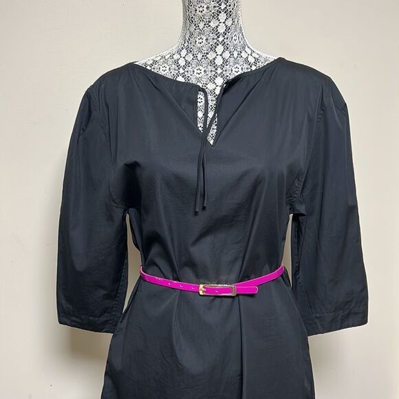 🇨🇦🎀 Judith & Charles black v neck sheath dress 3/4 sleeves 2 - Picture 3 of 16